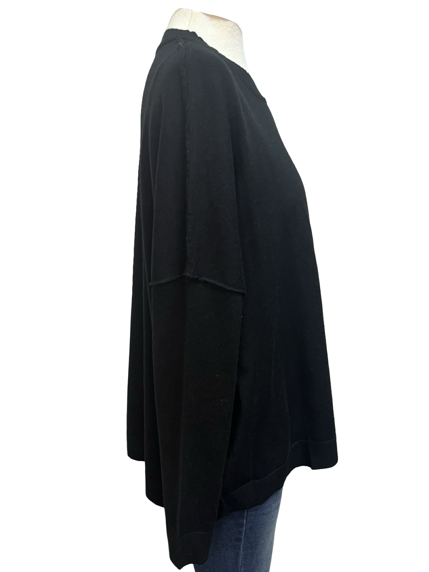 Round Neck Sweater Top Black