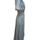 Snow Washed Smocked V-Neck Chambray Dress