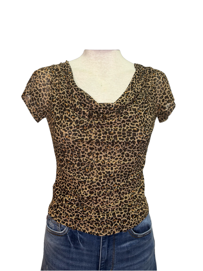 Cowl Neck Leopard Printed Top