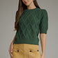 Short Puff Sleeve Sweater Pine