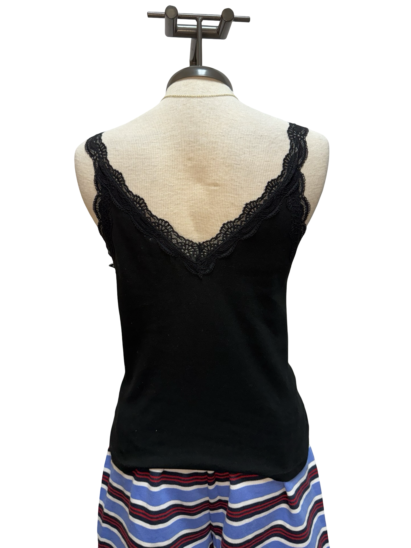 Eve Lace Trim Tank Black