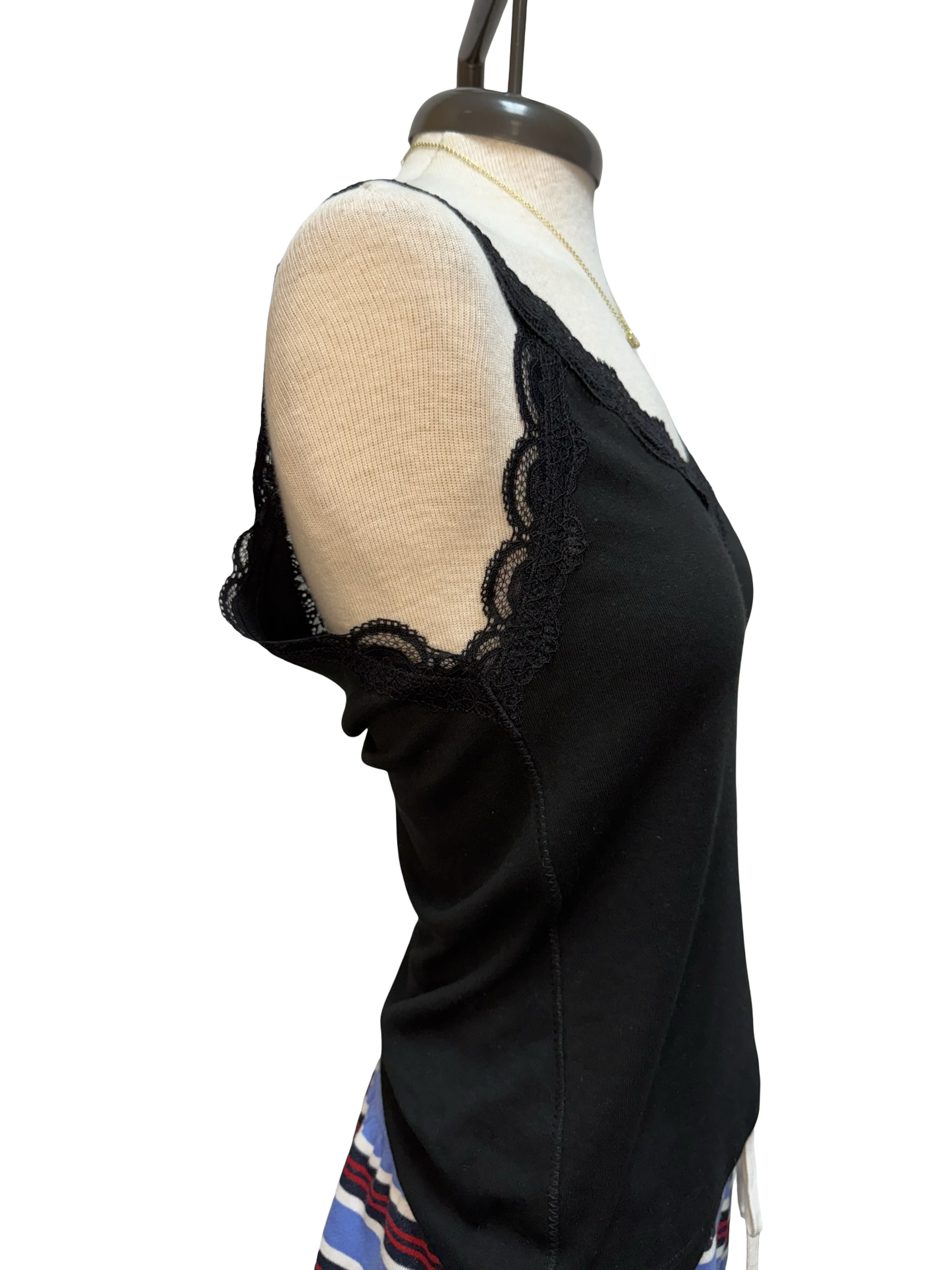 Eve Lace Trim Tank Black