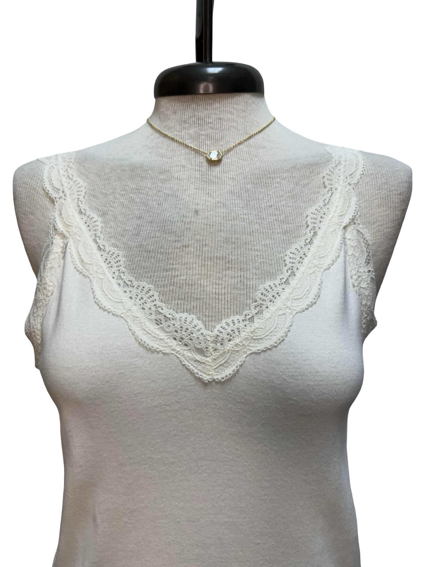 Eve Lace Trim Tank Sandstone