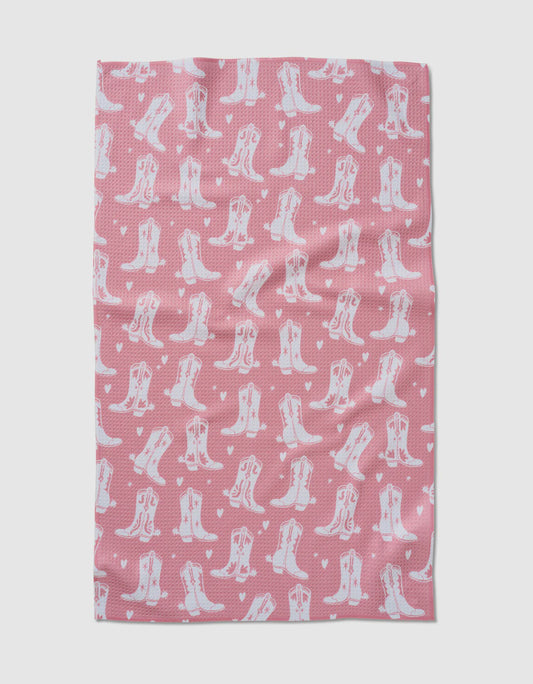 Boots On Worries Gone Geometry Tea Towel