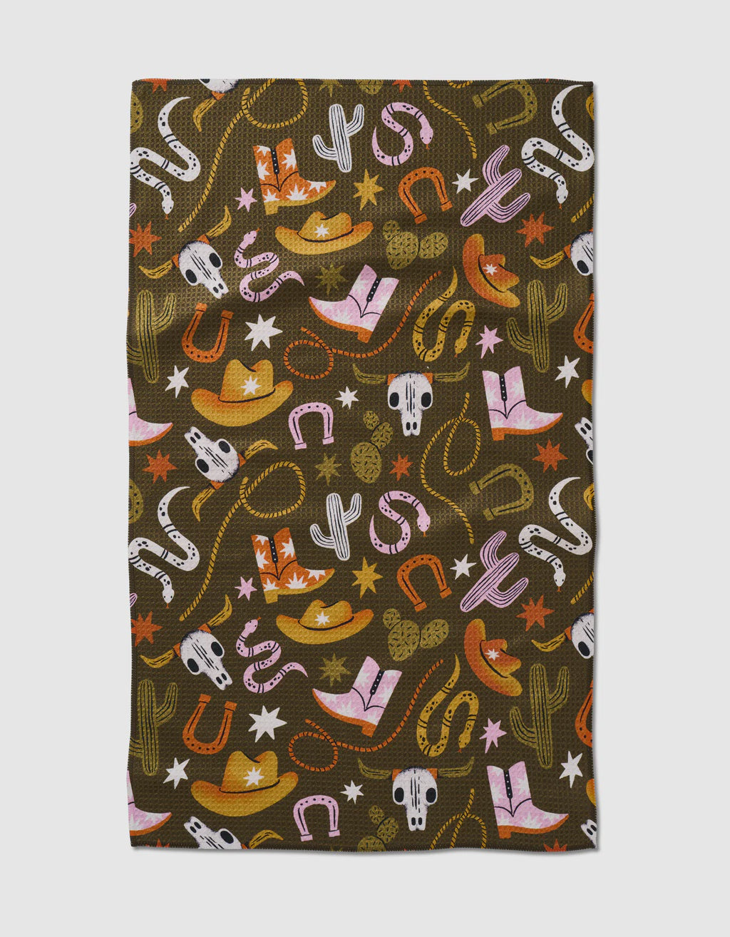 Wild Cowboy Geometry Tea Towel