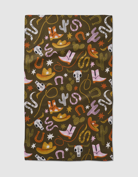Wild Cowboy Geometry Tea Towel