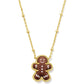 Gingerbread Short Pendant Necklace Gold Brown Goldstone