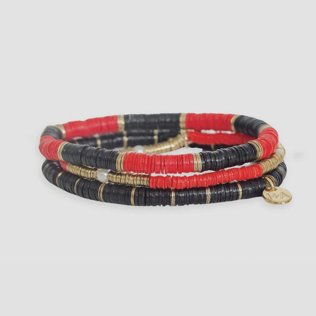 Grace Game Day Stack Bracelet Red/Black