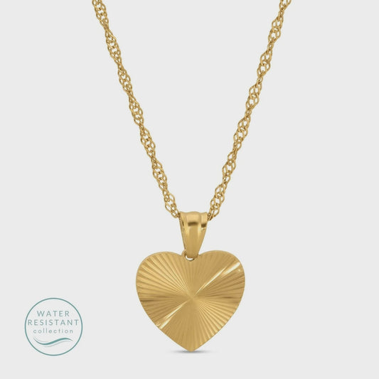 Heart Burst Pendant Water Resistant Necklace