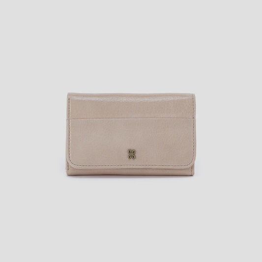 Jill Trifold Medium Wallet by Hobo in Stone Gloss