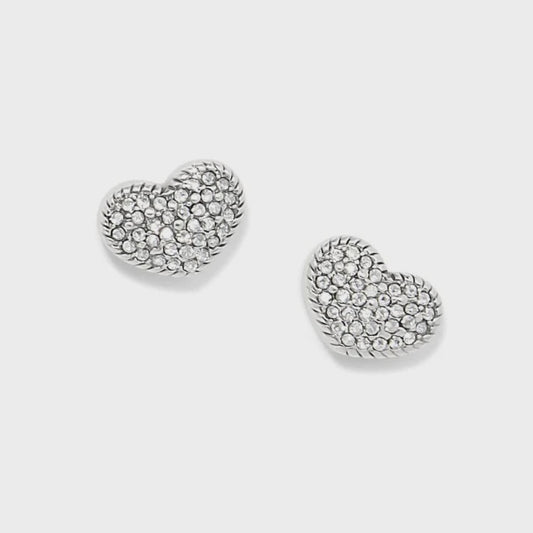 Illumina Celeste Heart Post Earrings Silver