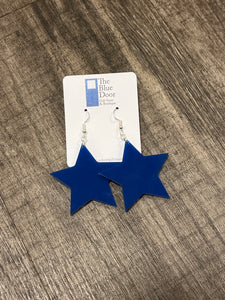 Stars Blue Dangle Earrings