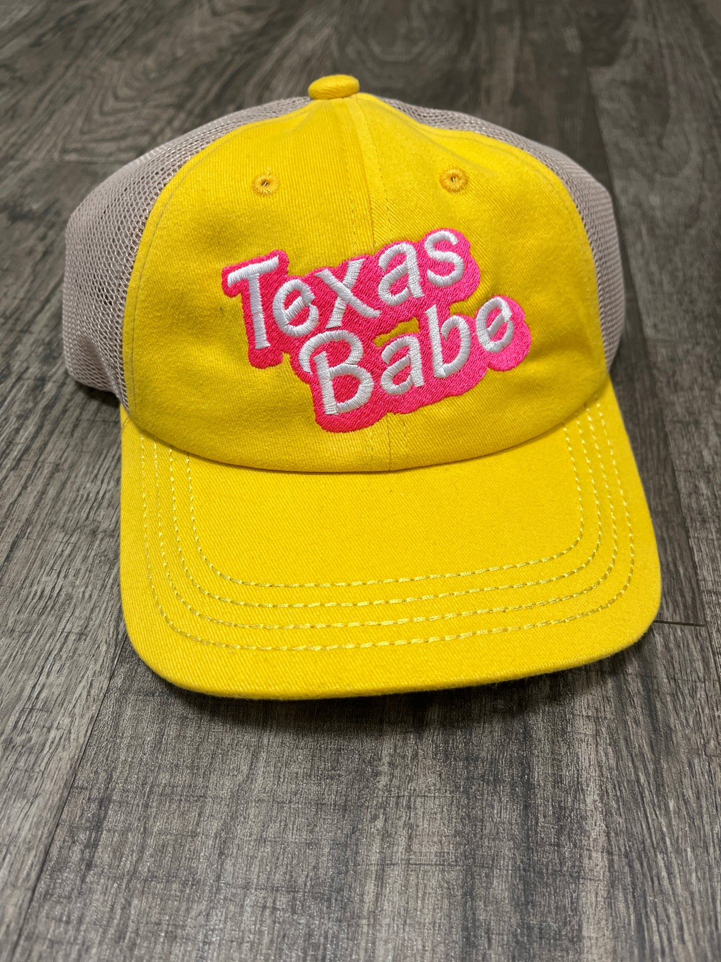 Ladies Ball Cap Yellow TX Babe