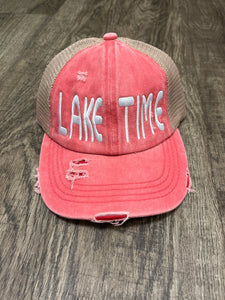 Ladies Pony Cap Pink Lake Time