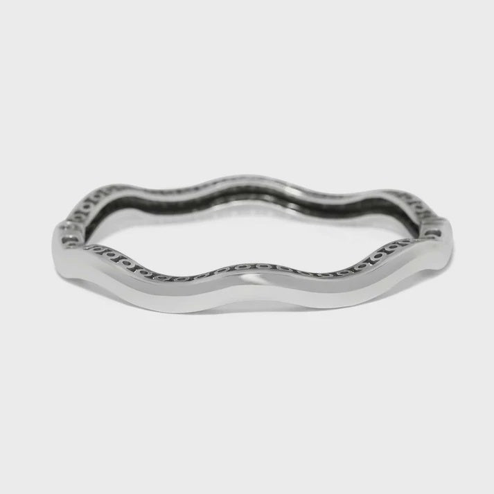 Inner Circle Slim Hinged Bangle Silver