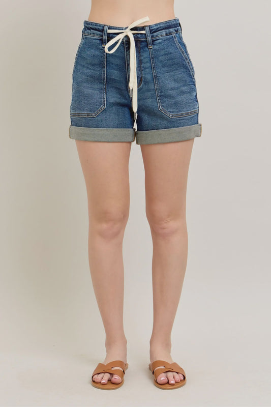 Judy Blue HW Cuff Jogger Shorts