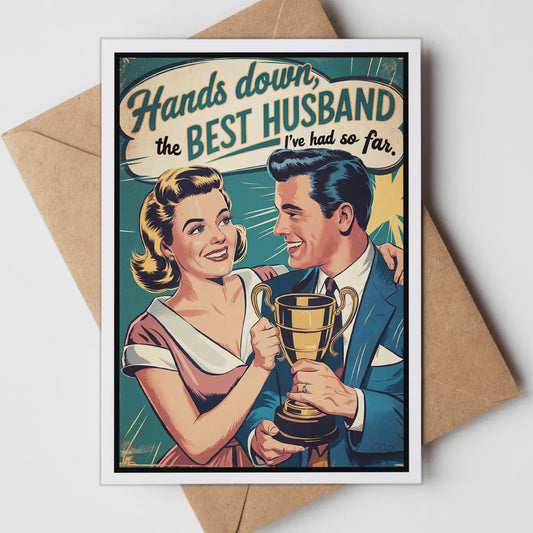 Hands Down Best Husband Greeting Card