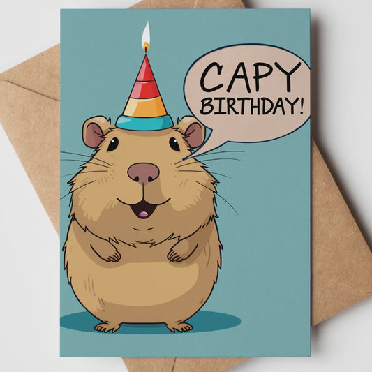 Capybara Birthday Greeting Card