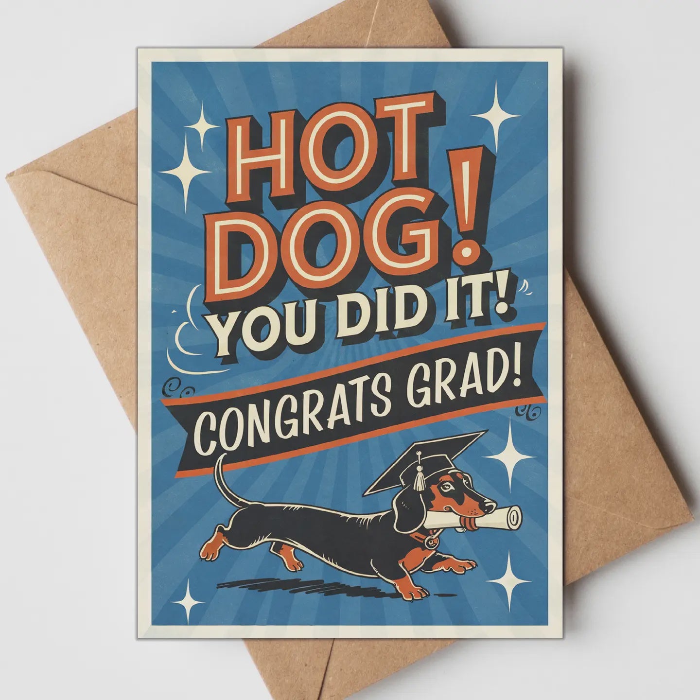 Hot Dog Grad Greeting Card