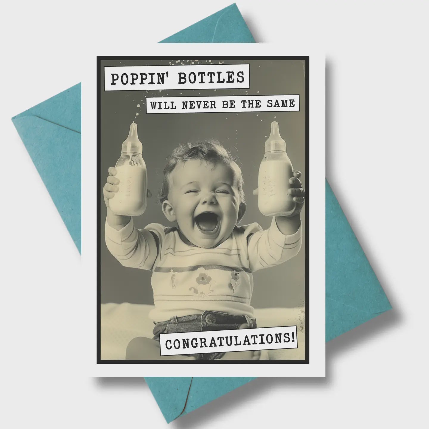 Poppin' Bottles New Baby Greeting Card