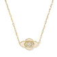 Abbie Medallion Short Pendant Necklace Gold Neutral Mix