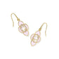 Abbie Medallion Small Drop Earrings Gold Pink Mix