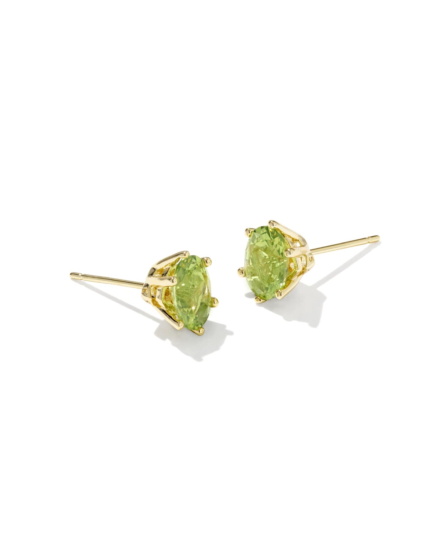 Cailin Crystal Stud Earrings Gold Light Green Crystal