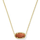 Elisa Pendant Necklace Gold Burnt Orange MOP