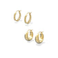 Gabriella Set of Huggie Earrings Gold
