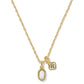 Mini Elisa Dira Necklace Gold Bright White Lab Grown Opal