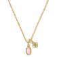 Mini Elisa Dira Necklace Gold Light Pink Lab Grown Opal