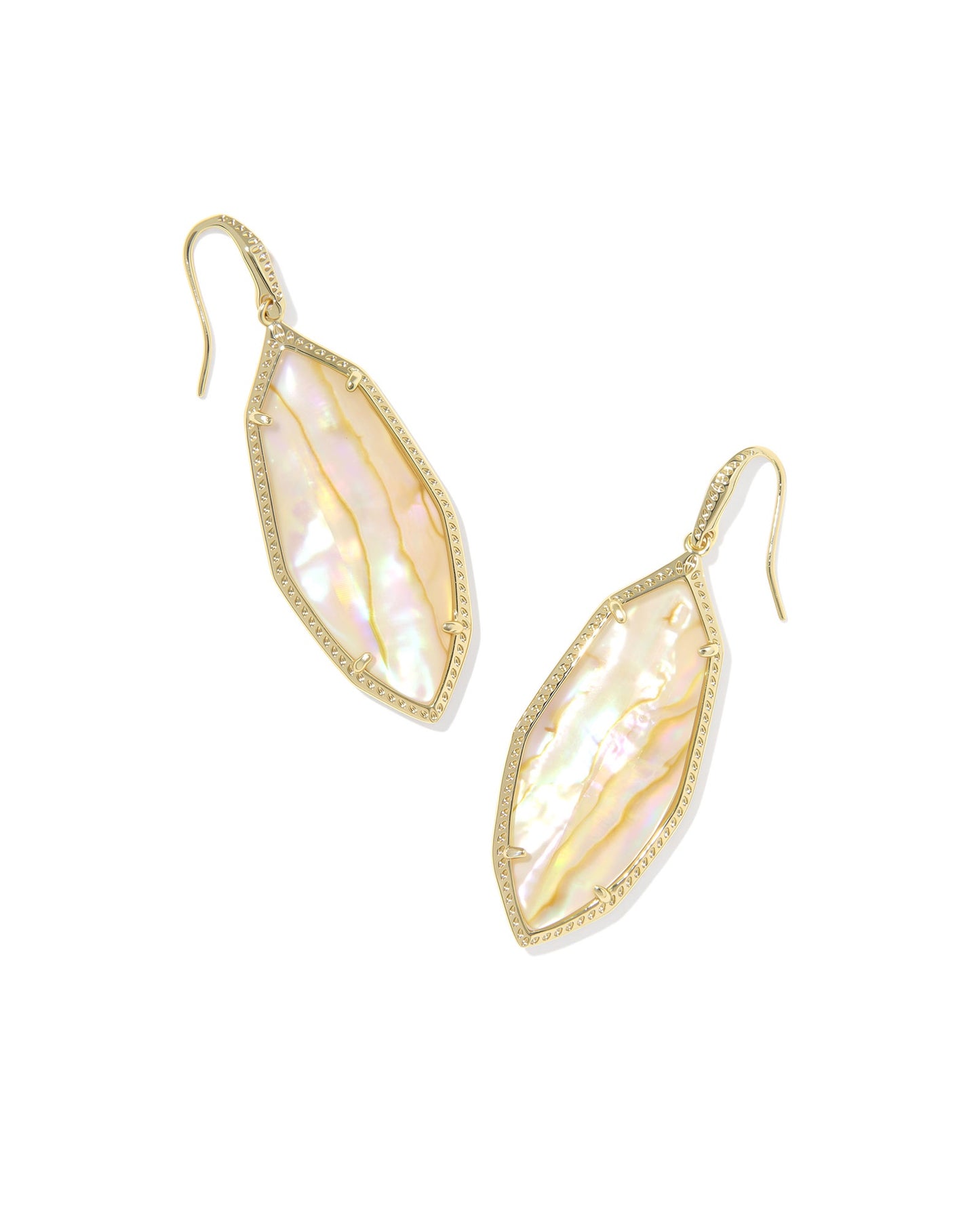 Ophelia Drop Earrings Gold Iridescent Abalone