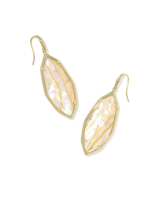 Ophelia Drop Earrings Gold Iridescent Abalone