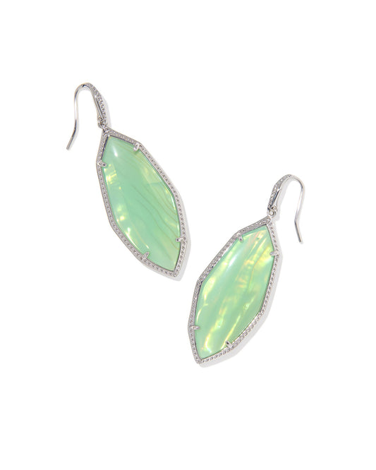 Ophelia Drop Earrings Silver Mint Iridescent Abalone