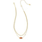 Ophelia Multi Strand Necklace Gold Burnt Orange MOP