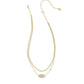 Ophelia Multi Strand Necklace Gold Iridescent Abalone