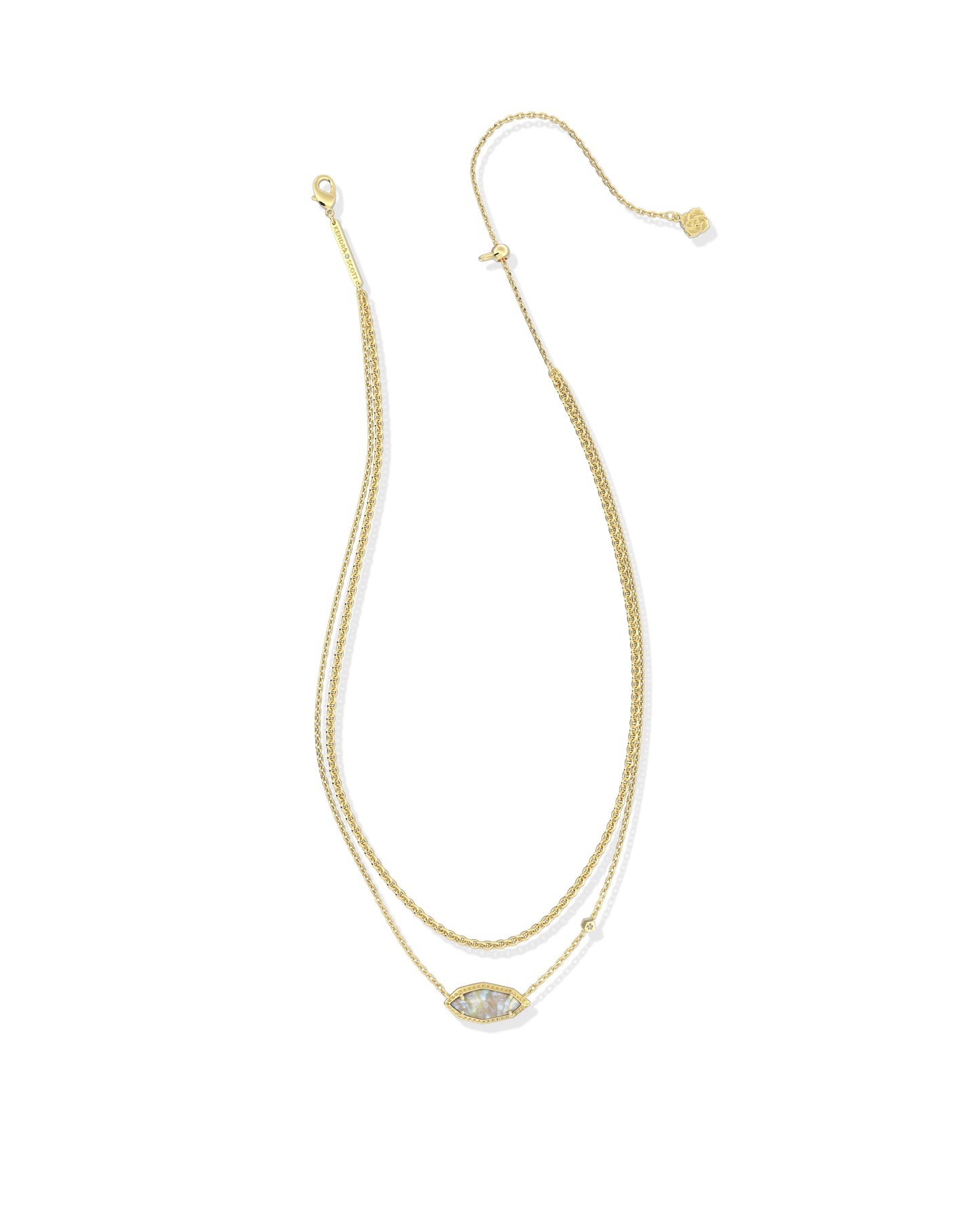 Ophelia Multi Strand Necklace Gold Iridescent Abalone