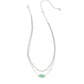Ophelia Multi Strand Necklace Silver Mint Iridescent Abalone