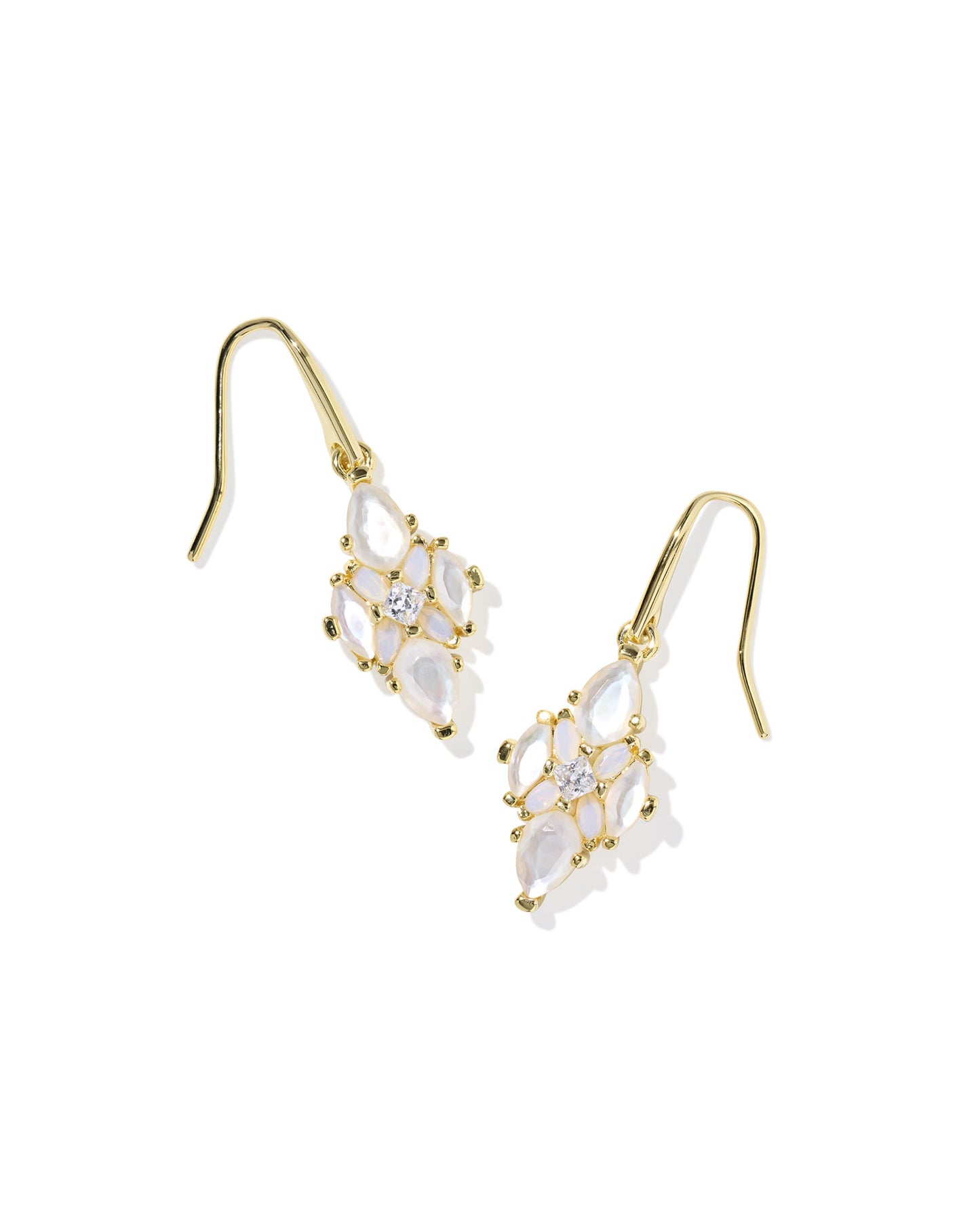 Abbie Crystal Drop Earrings Gold Neutral Mix