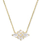 Abbie Crystal Short Pendant Necklace Gold Neutral Mix