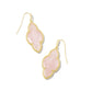 Abbie Drop Earrings Gold Rose Quartz