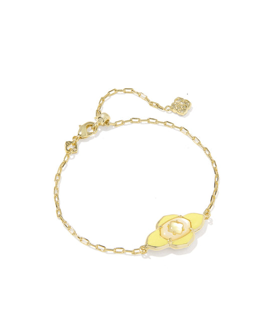 Abbie Medallion Delicate Chain Bracelet Gold Yellow Mix
