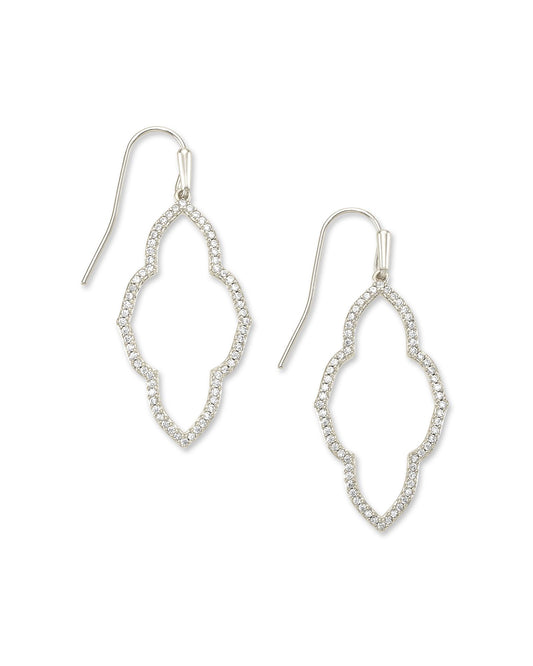 Abbie Small Open Frame Earrings Silver