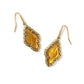 Adeline Drop Earrings Vintage Gold Marbled Amber Illusion