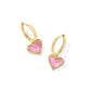 Ari Heart Huggie Earrings Gold Iri Glitter Glass
