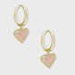 Ari Heart Huggie Earrings Gold Rose Quartz