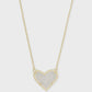 Ari Heart Short Pendant Necklace Gold Iri Drusy