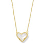 Ari Heart Short Pendant Necklace Gold Ivory MOP