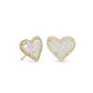Ari Heart Stud Earrings Gold Iri Drusy