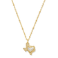 Ari Heart Texas Short Pendant Necklace Gold Ivory MOP